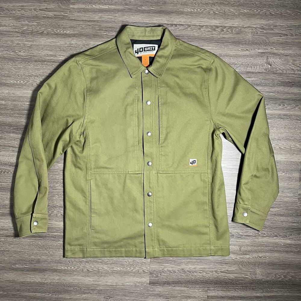 Duluth 40 Grit Standard Fit Lined Shirt Jac Men's Medium Olive Green 93144 EUC